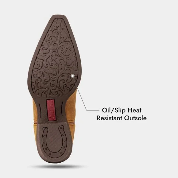 Women's Brown 1 Western Mid Calf Embroidered Cowgirl Country Full Leather Boots - Picture 7 of 9